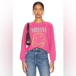 DAYDREAMER Nirvana Smiley Raglan Crew Small